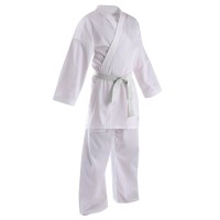 KALARI Karate Uniform with White Belt (Polyester Cotton - 200 gsm)