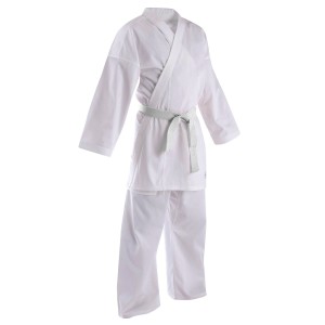 KALARI Karate Uniform with White Belt (Polyester Cotton - 200 gsm)