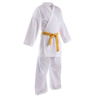 KALARI Karate Uniform with Yellow Belt (Polyester Cotton - 200 gsm)